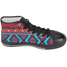 Bright Aztec Print Inspired Women's Classic High Top Canvas Sneakers