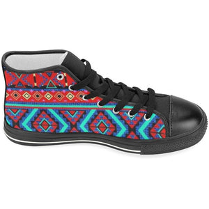 Bright Aztec Print Inspired Women's Classic High Top Canvas Sneakers