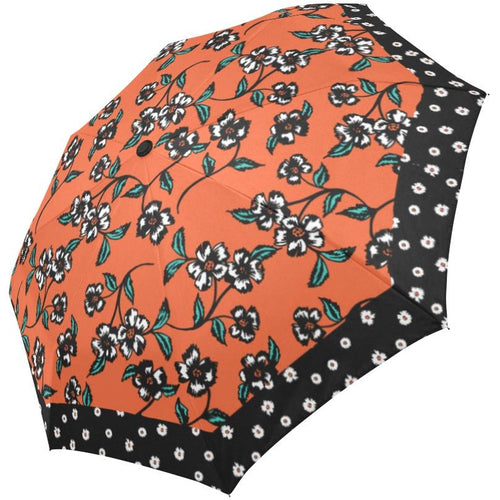 Border Printed Auto Foldable Umbrella