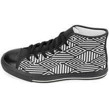B&W Geo Print Women's Classic High Top Canvas Sneakers