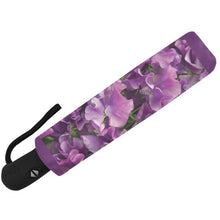 PURPLE FLORAL BORDER Auto-Foldable Umbrella