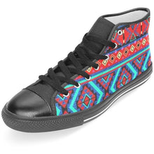 Bright Aztec Print Inspired Women's Classic High Top Canvas Sneakers