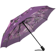PURPLE FLORAL BORDER Auto-Foldable Umbrella